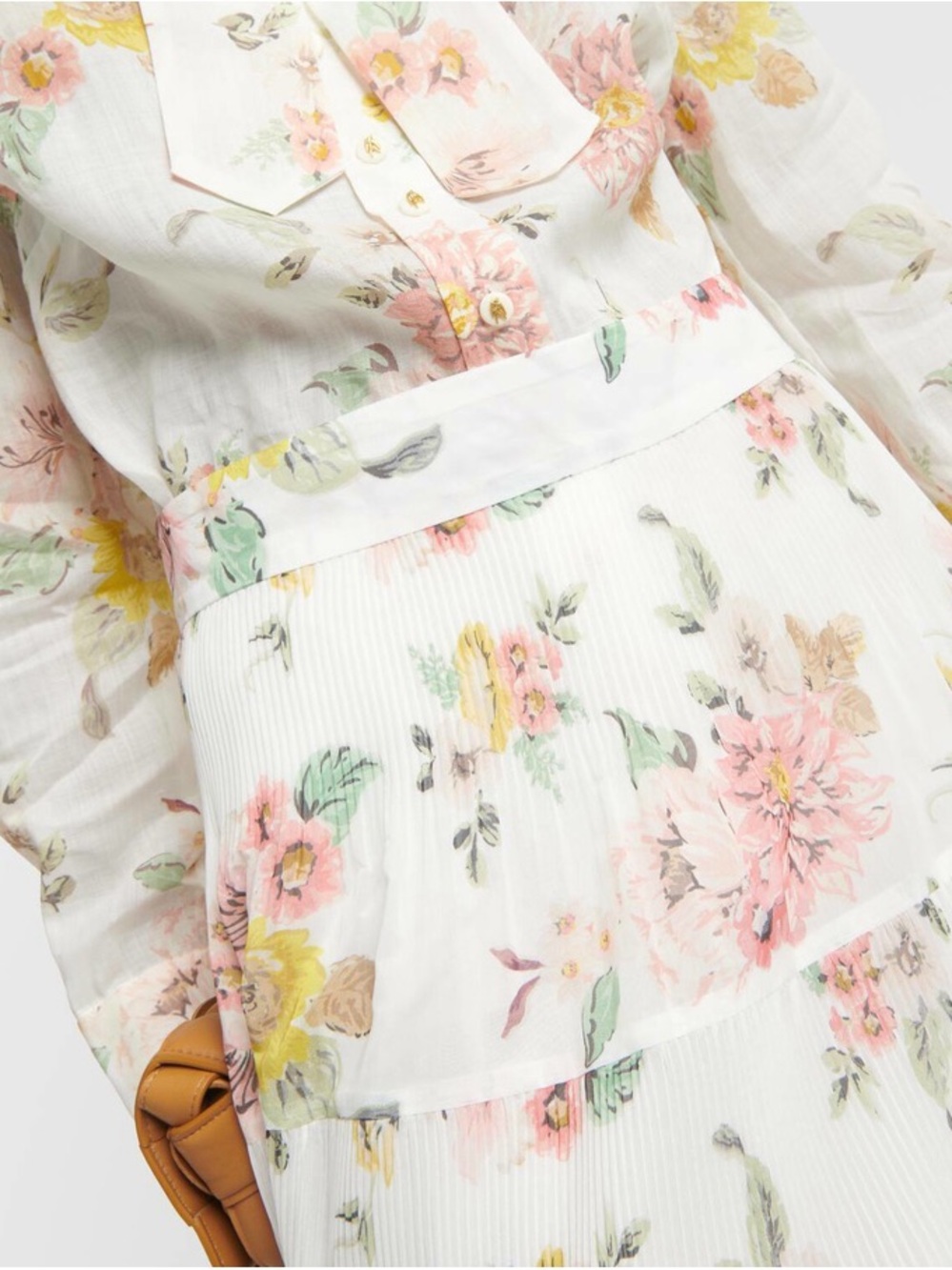 Zimmermann White Floral Maxi Skirt with Pink and Yellow Blooms - Picture 5 of 12